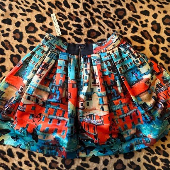 NWT Alice + Olivia Italian Riviera Print A-Line Skirt 6 - Picture 2 of 3